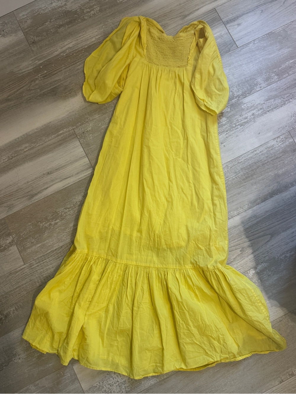 FARM Rio Yellow Maxi Dress with Ruffle Sleeves & Bow Front - Picture 3 of 10